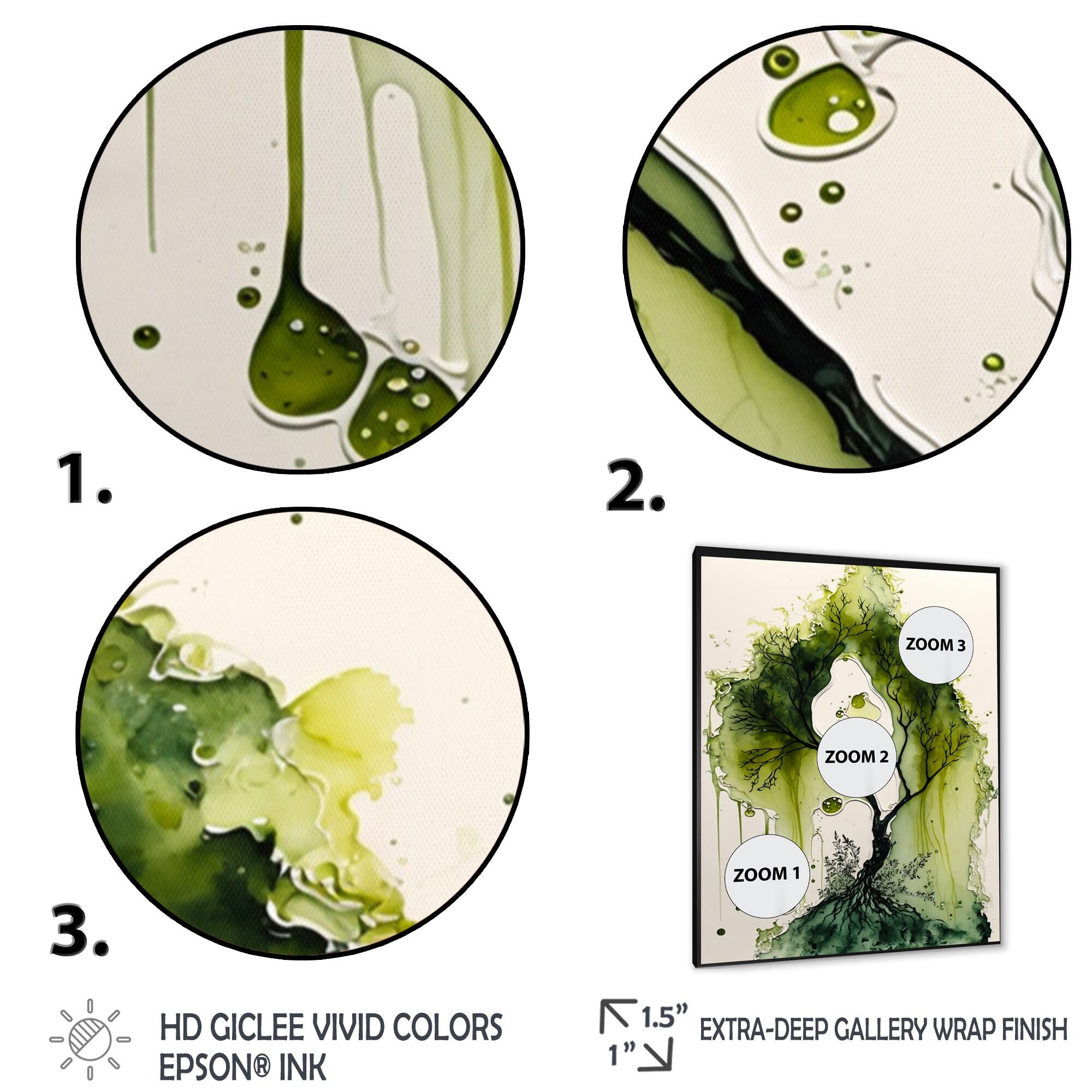 Designart "Green Spanish Moss Tree" Landscape Forest Framed Art Print